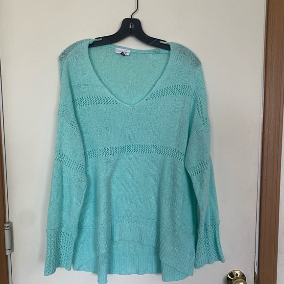 1x ladies Olivia sky high, low teal loose knit sweater - Picture 1 of 8
